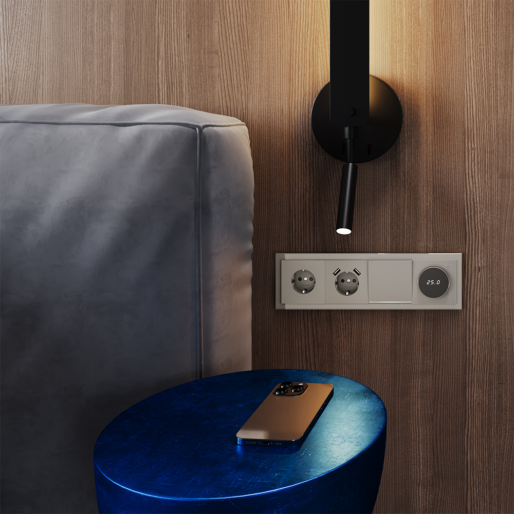 Терморегулятор электронный Voltum S70 с индикацией и датчиком, для теплого пола Кашемир VLS070103 — изображение 4