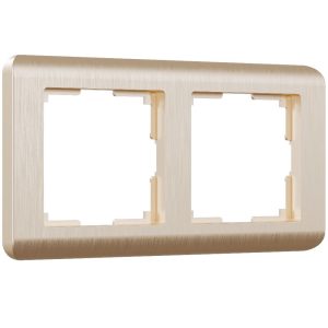 Рамка из поликарбоната Werkel Stream на 2 поста Шампань W0022111