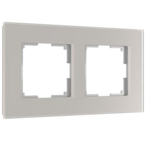 Рамка стеклянная Werkel Senso на 2 поста soft-touch Дымчатый W0023117