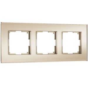 Рамка стеклянная Werkel Senso на 3 поста soft-touch Шампань W0033111