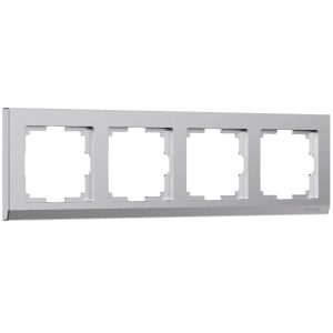 Рамка из поликарбоната Werkel Stark на 4 поста Серебряный матовый W0041865