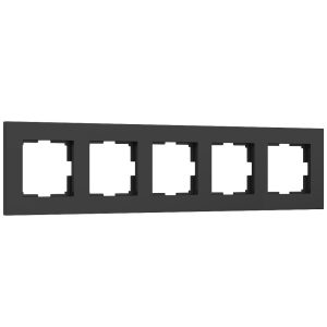 Рамка из поликарбоната Werkel Slab на 5 постов Черный W0052908