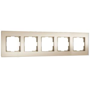 Рамка стеклянная Werkel Senso на 5 постов soft-touch Шампань W0053111