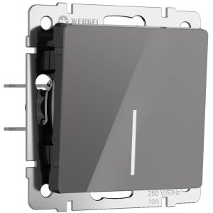 Выключатель одноклавишный встраиваемый Werkel с подсветкой Графит W1110144