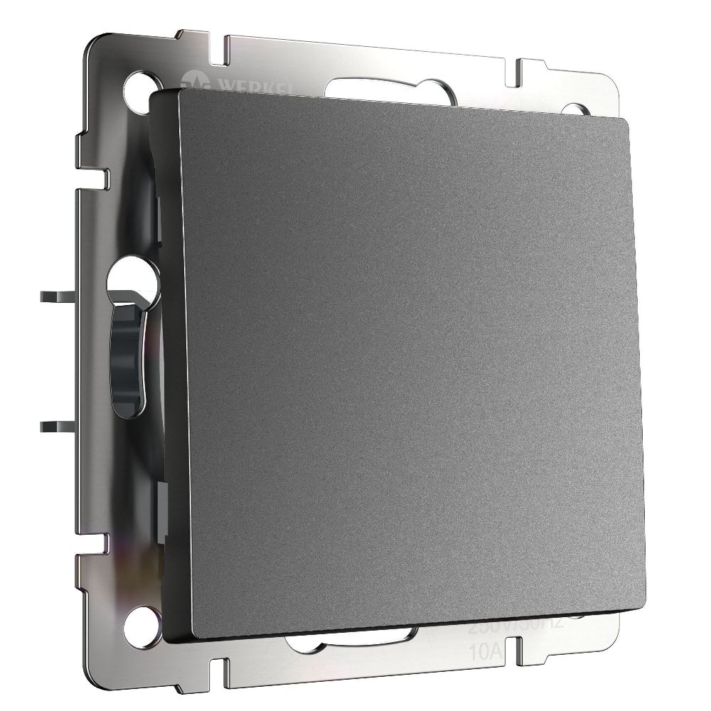 Выключатель одноклавишный встраиваемый проходной Werkel Графит матовый W1112064