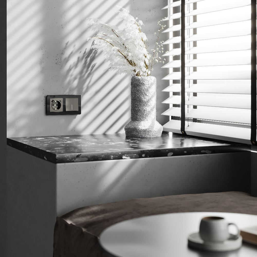 Выключатель одноклавишный встраиваемый проходной Werkel с подсветкой Графит W1112144 — изображение 2