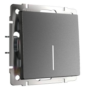 Выключатель одноклавишный встраиваемый проходной Werkel с подсветкой Графит матовый W1112164