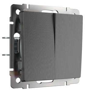 Выключатель двухклавишный встраиваемый проходной Werkel Графит W1122004