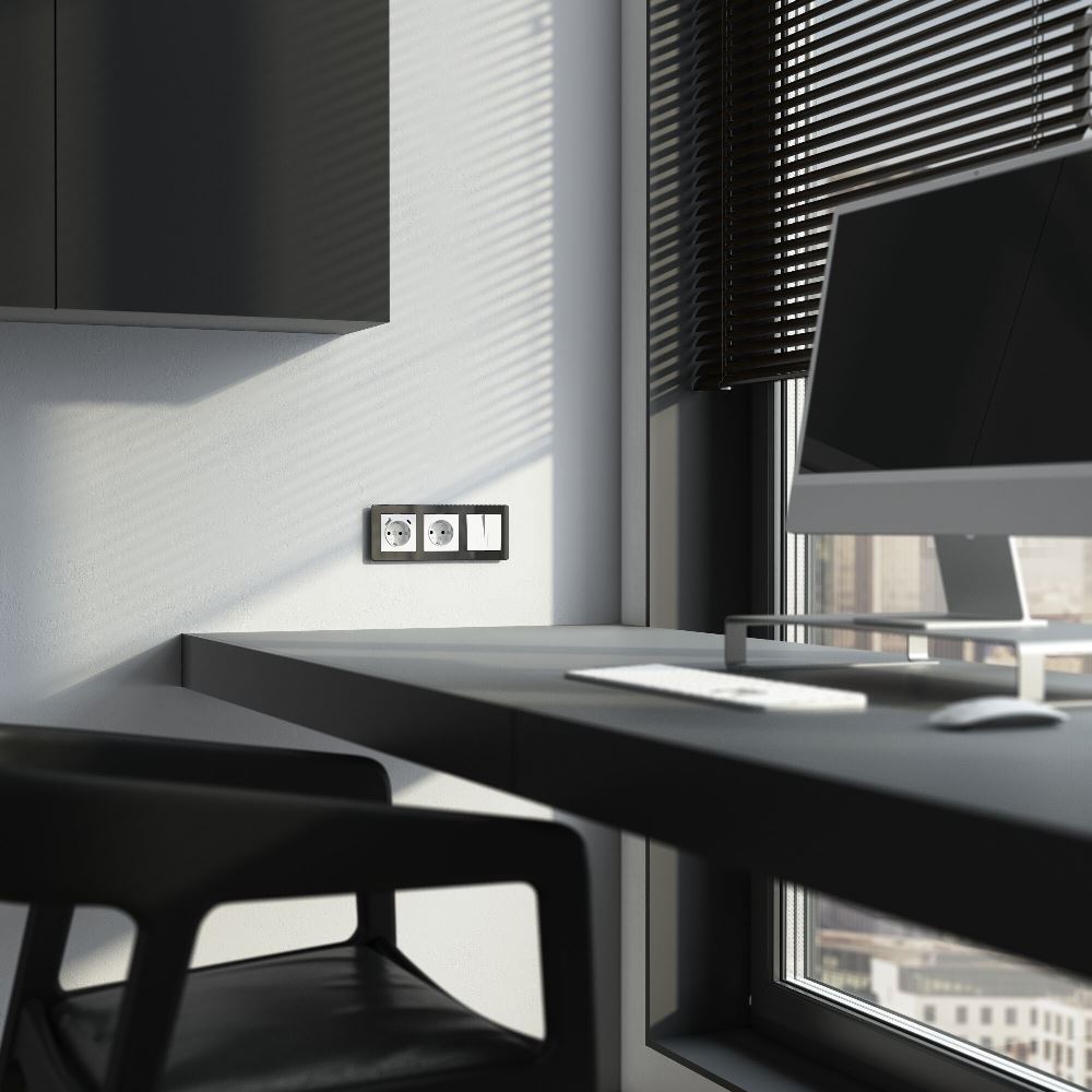 Выключатель двухклавишный встраиваемый проходной Werkel с подсветкой Белый W1122101 — изображение 2