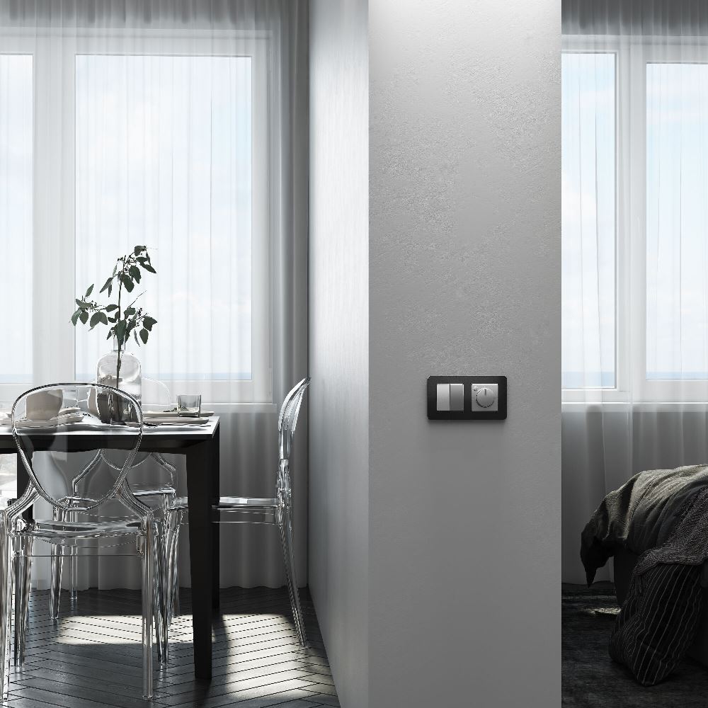 Выключатель двухклавишный встраиваемый перекрестный Werkel Cеребряный W1123008 — изображение 3