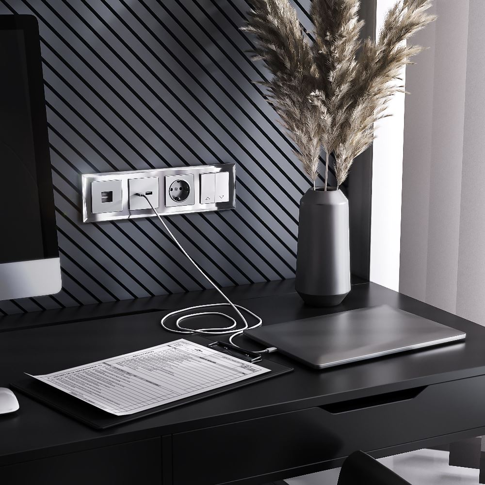 Выключатель жалюзи встраиваемый Werkel Cеребряный W1124506 — изображение 2