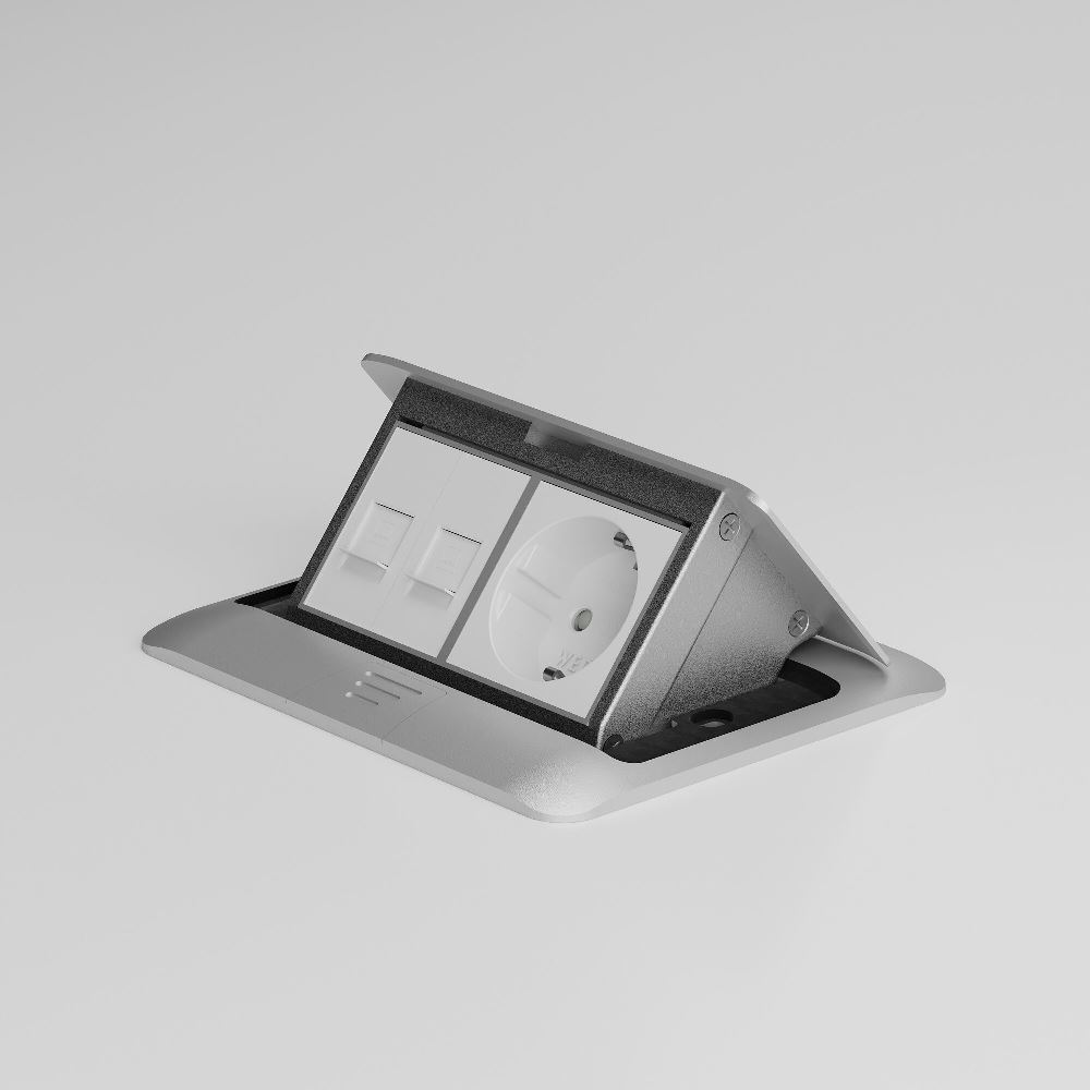 Розетка модульная Werkel с заземлением и шторками Белый W1171160 — изображение 2