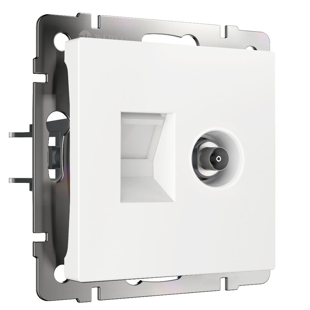 Розетка встраиваемая ТВ+Ethernet Werkel RJ-45 6 cat Белый W1181301