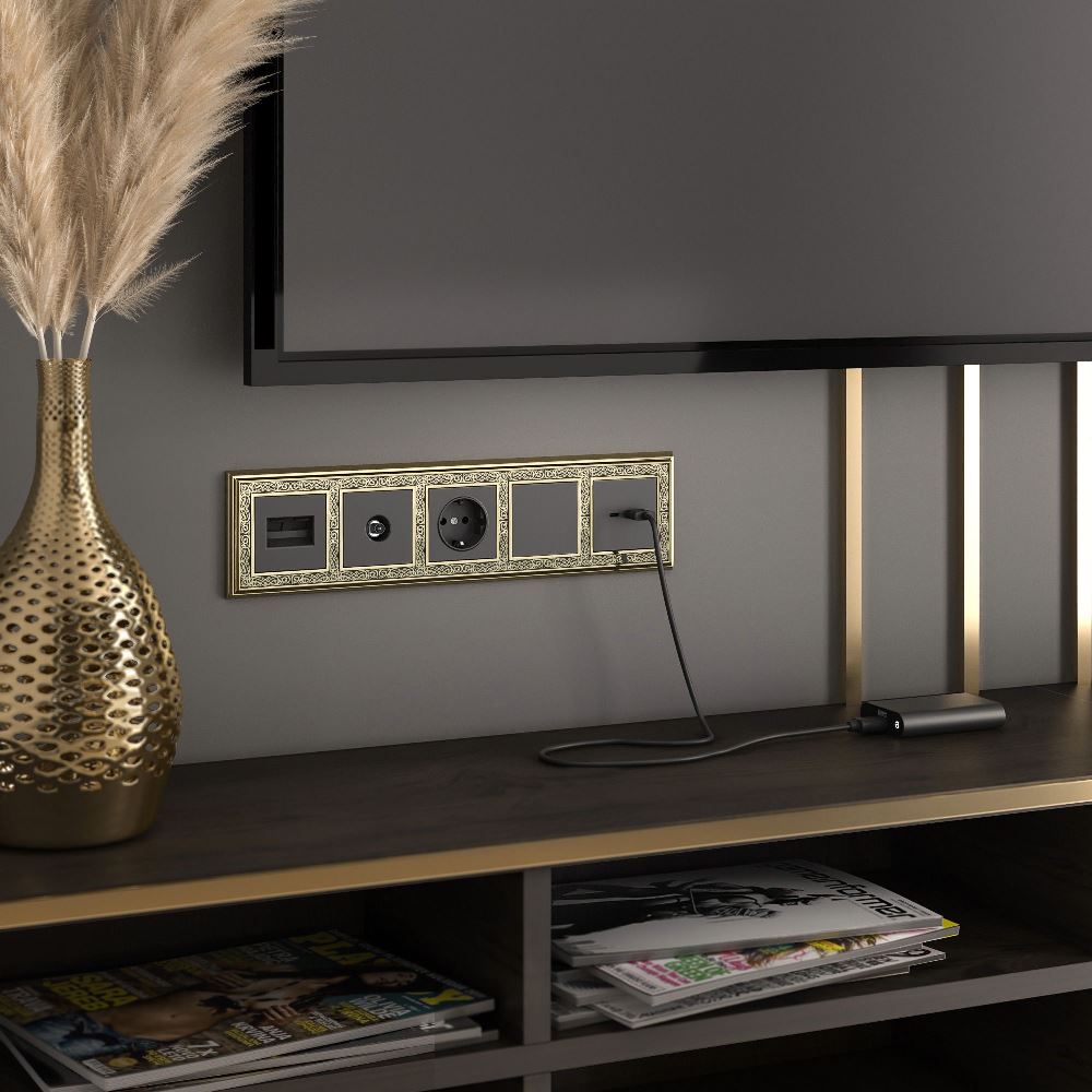 Розетка встраиваемая двойная Ethernet Werkel RJ-45 Черный матовый W1182208 — изображение 2