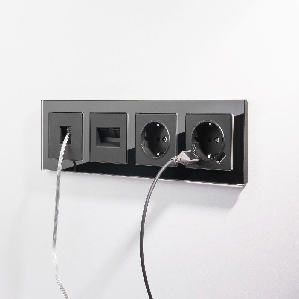 Розетка встраиваемая двойная Ethernet Werkel RJ-45 Черный матовый W1182208 — изображение 3