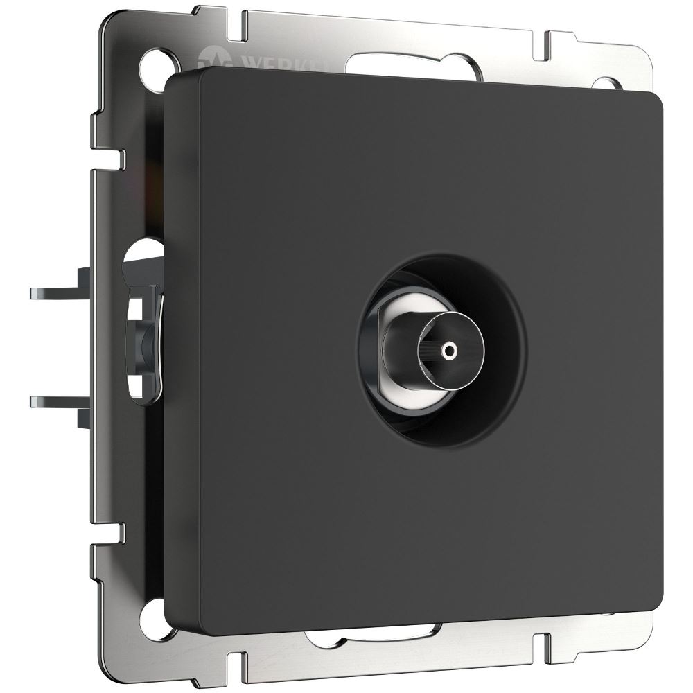 ТВ-розетка встраиваемая оконечная Werkel Черный матовый W1183008