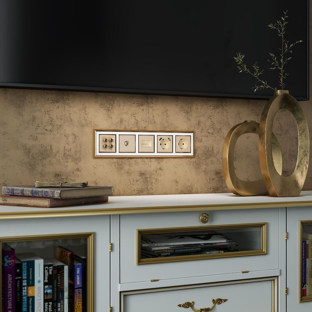 ТВ-розетка встраиваемая оконечная Werkel Шампань W1183011 — изображение 2