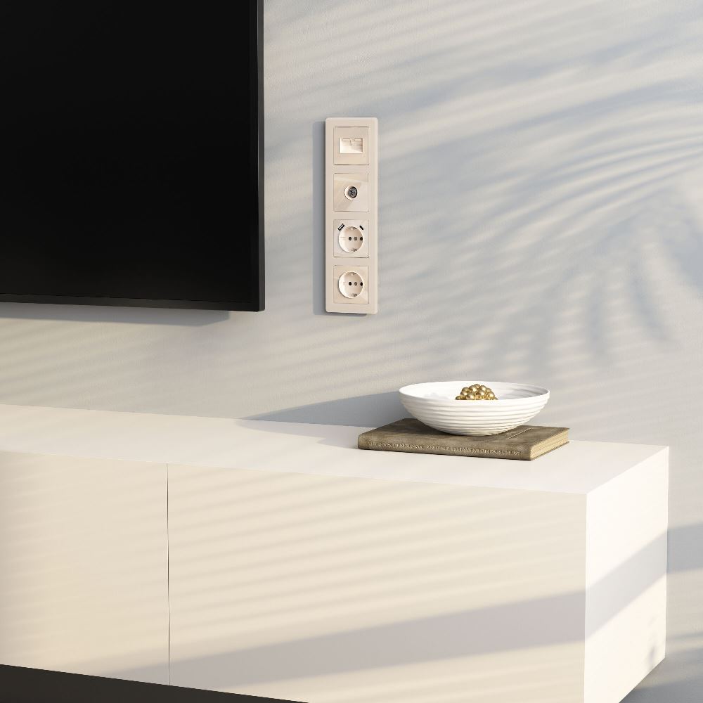 ТВ-розетка встраиваемая оконечная Werkel Айвори W1183043 — изображение 3