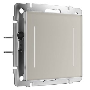 Выключатель двухклавишный встраиваемый сенсорный Werkel с подсветкой Дымчатый W4522014