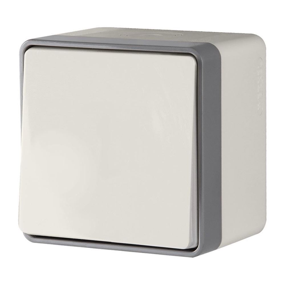 Выключатель одноклавишный накладной влагозащищенный Werkel Gallant Слоновая кость W5010203