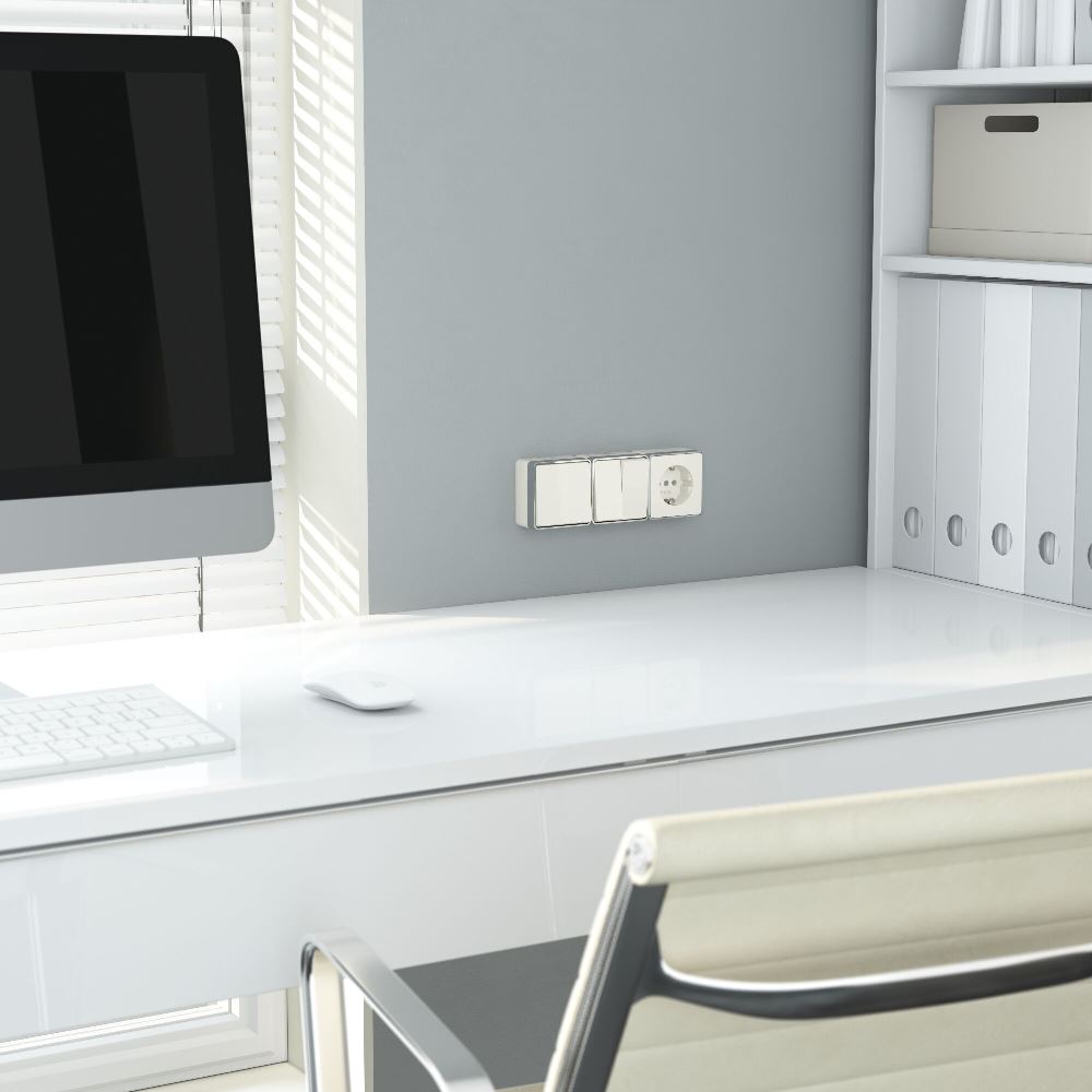 Выключатель одноклавишный встраиваемый проходной Werkel Gallant Слоновая кость W5012003 — изображение 2