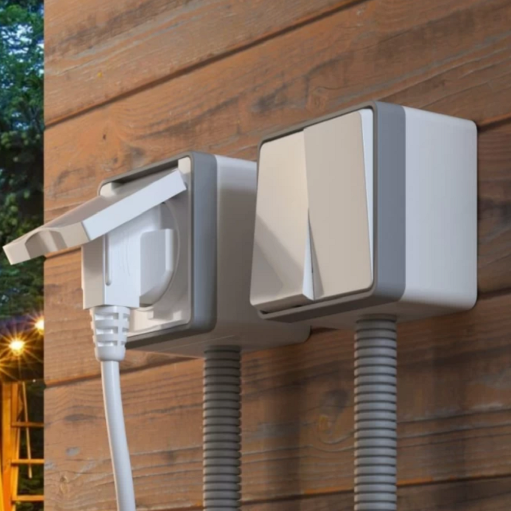 Выключатель двухклавишный накладной влагозащищенный Werkel Gallant Белый W5020201 — изображение 2