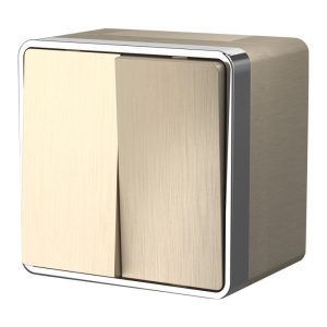 Выключатель двухклавишный накладной влагозащищенный Werkel Шампань рифленый W5020210