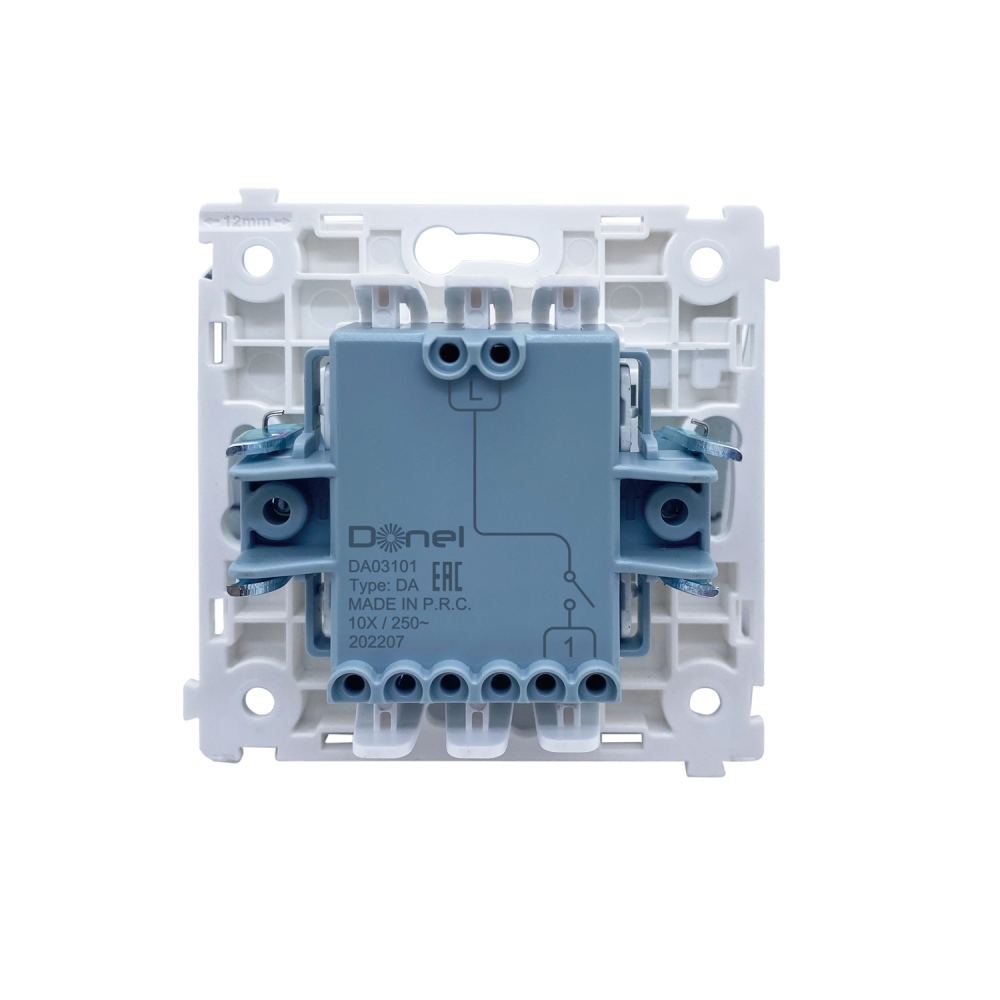 Выключатель одноклавишный встраиваемый Donel R98 с подсветкой Сталь матовая DA03101-DA29037 — изображение 4