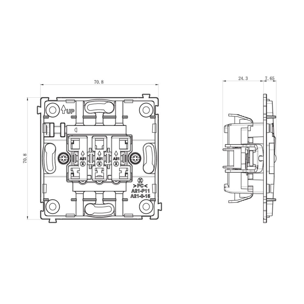 Выключатель одноклавишный встраиваемый Donel R98 с подсветкой Сталь матовая DA03101-DA29037 — изображение 6