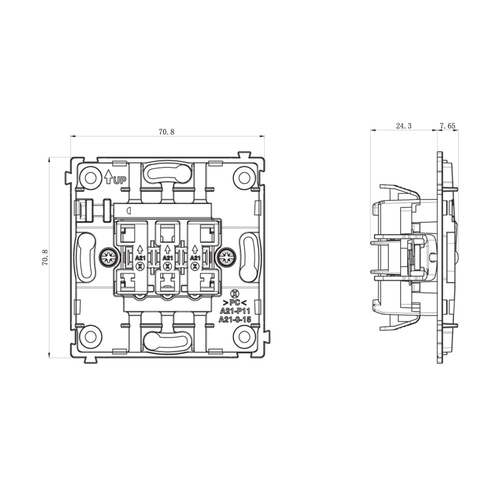 Выключатель трехклавишный встраиваемый Donel R98 с подсветкой Кашемир матовый DA03103-DA28335 — изображение 6