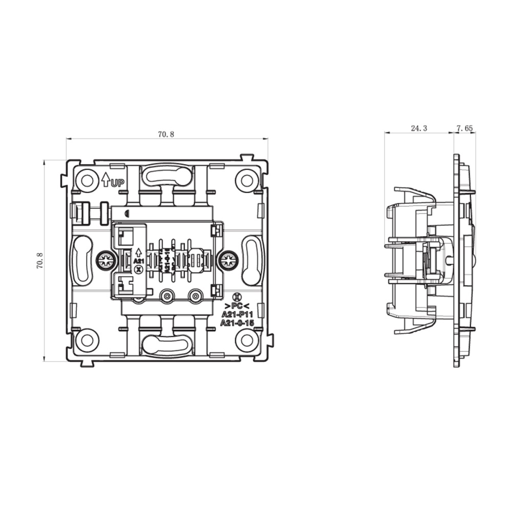 Выключатель одноклавишный встраиваемый Donel R98 звонкового типа с подсветкой Черный матовый DA03151-DA29028 — изображение 6