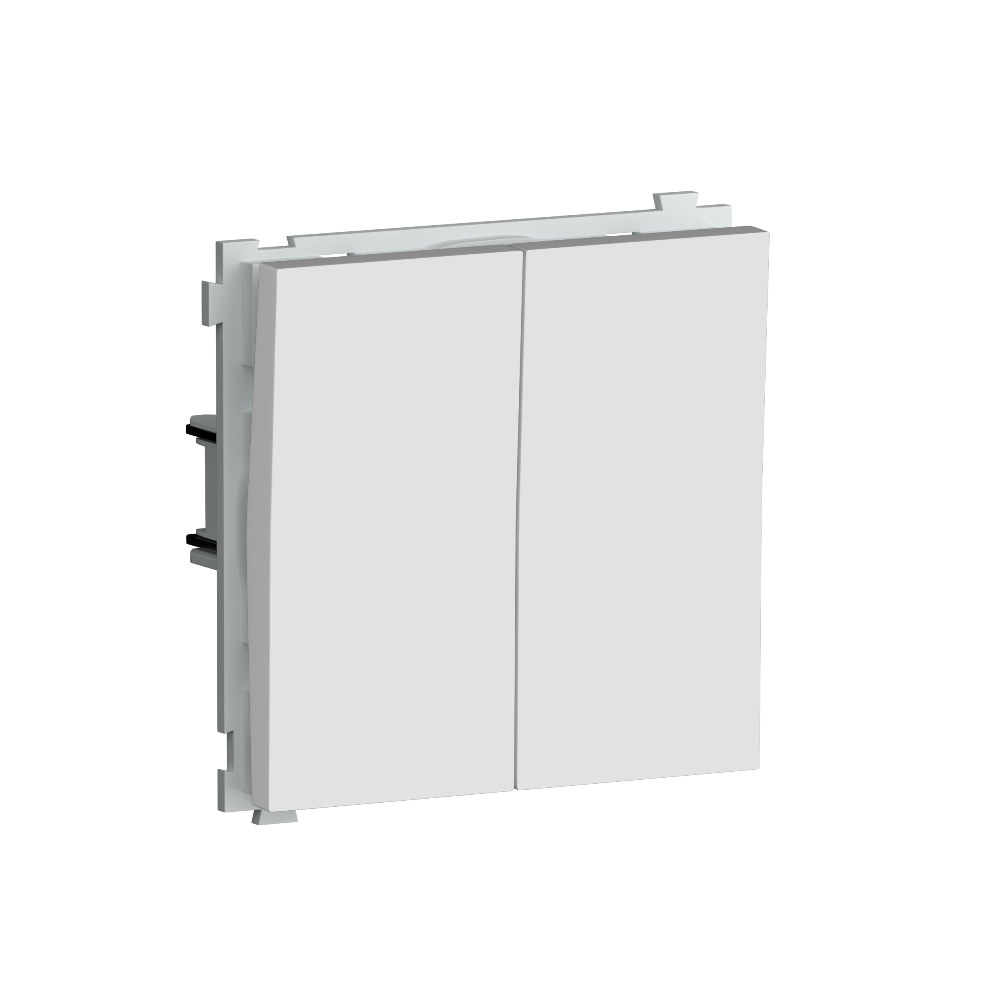 Выключатель двухклавишный встраиваемый проходной Donel R98 Белый матовый DA10800-DA29533