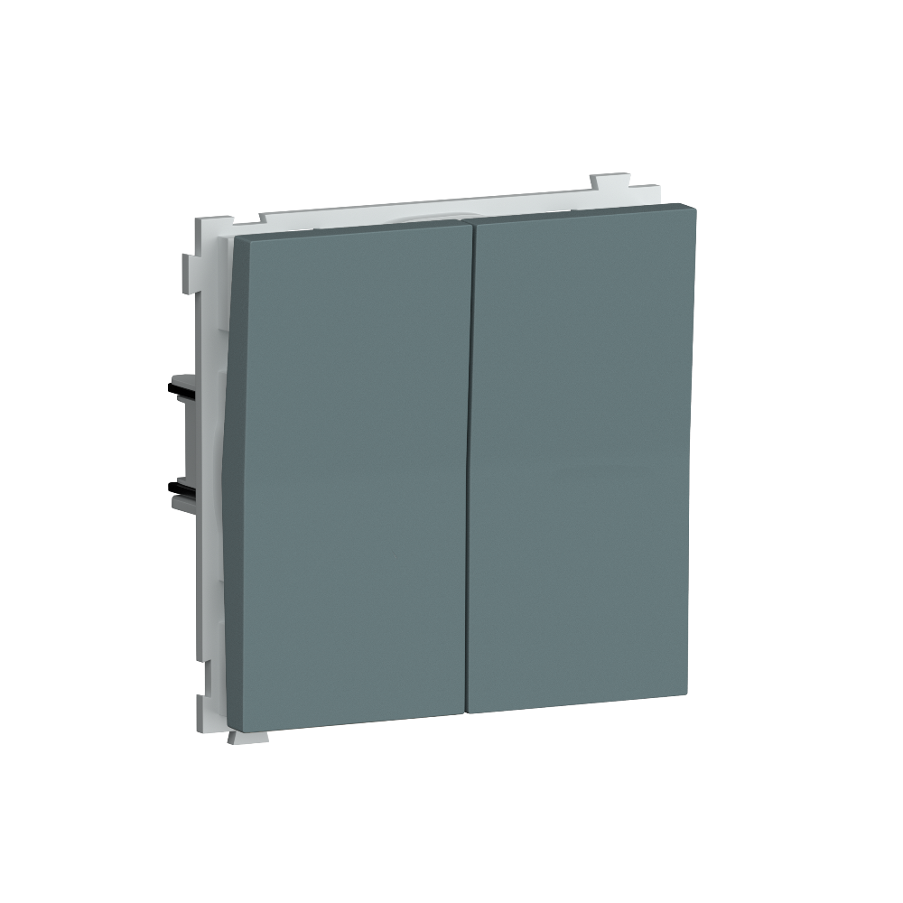 Выключатель двухклавишный встраиваемый перекрестный Donel R98 Изумруд матовый DA10900-DA29539