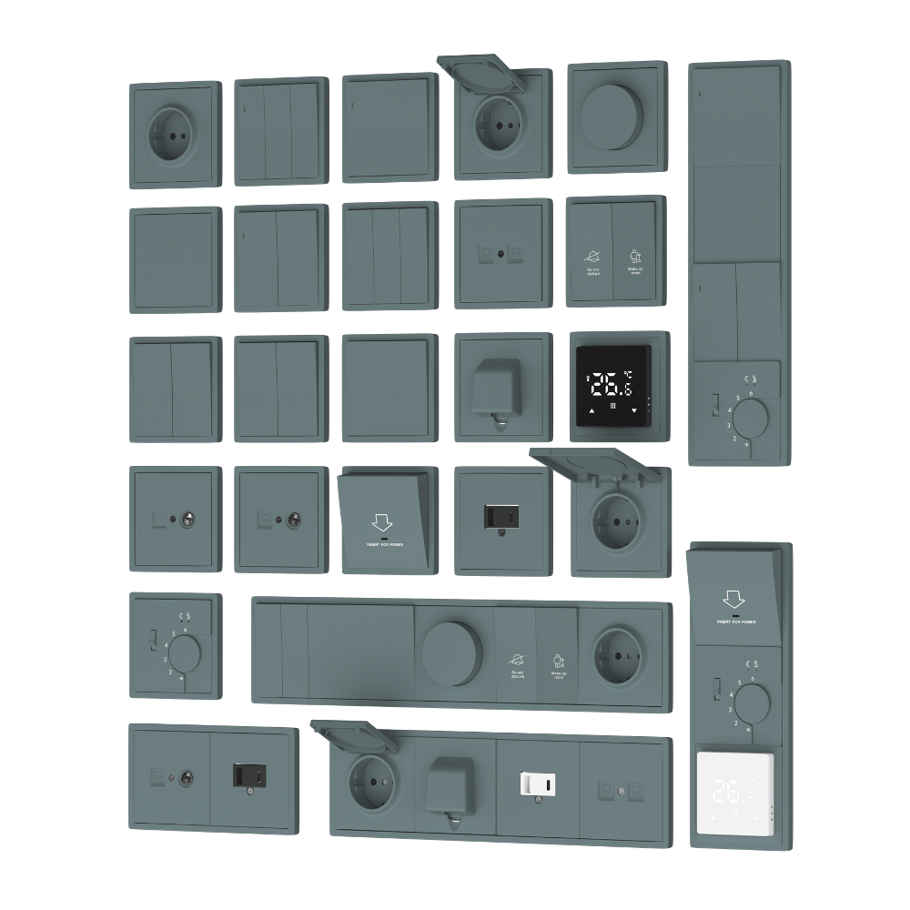 Выключатель двухклавишный встраиваемый перекрестный Donel R98 Изумруд матовый DA10900-DA29539 — изображение 3