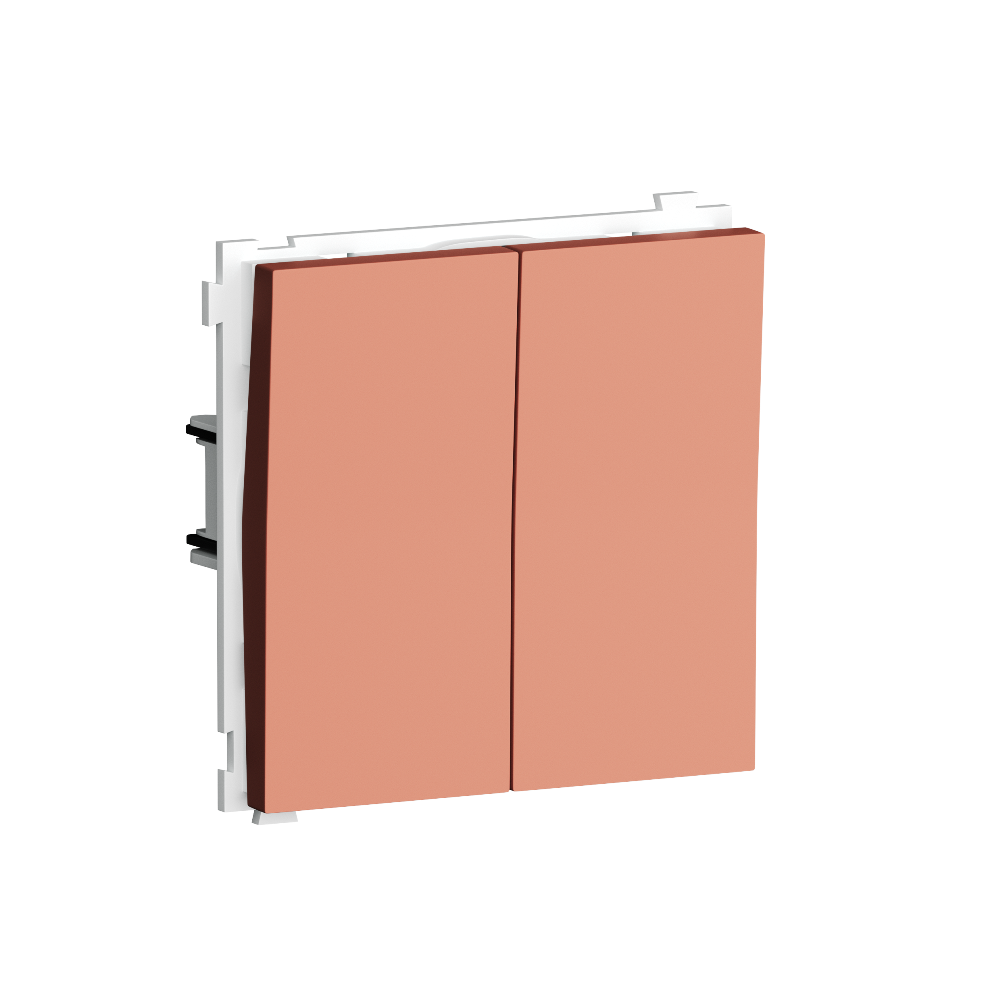 Выключатель двухклавишный встраиваемый перекрестный Donel R98 Коралл матовый DA10900-DA29545
