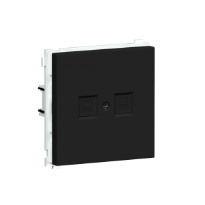 Розетка встраиваемая телефонная двойная Donel R98 RJ11 + RJ11 Карбон матовый DA14400-DA86930