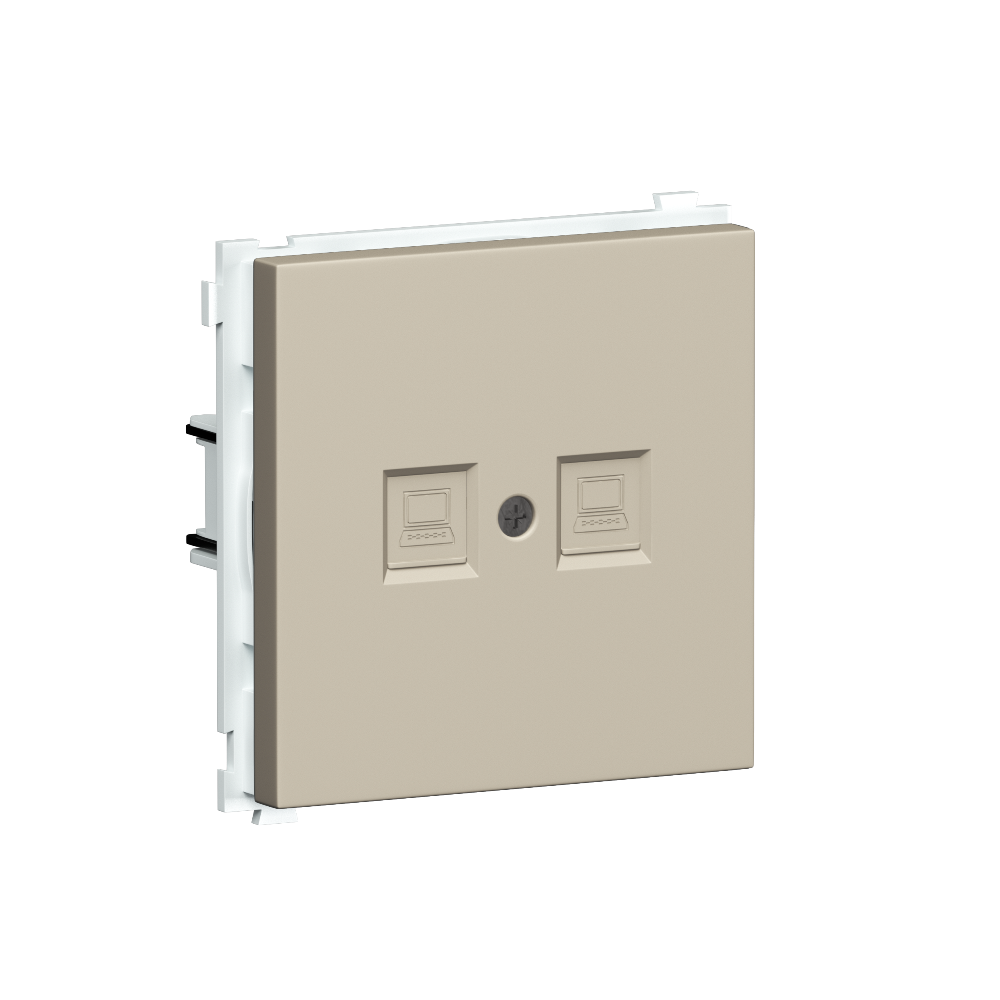 Розетка встраиваемая телефонная двойная Donel R98 RJ11 + RJ11 Кашемир матовый DA14400-DA86935