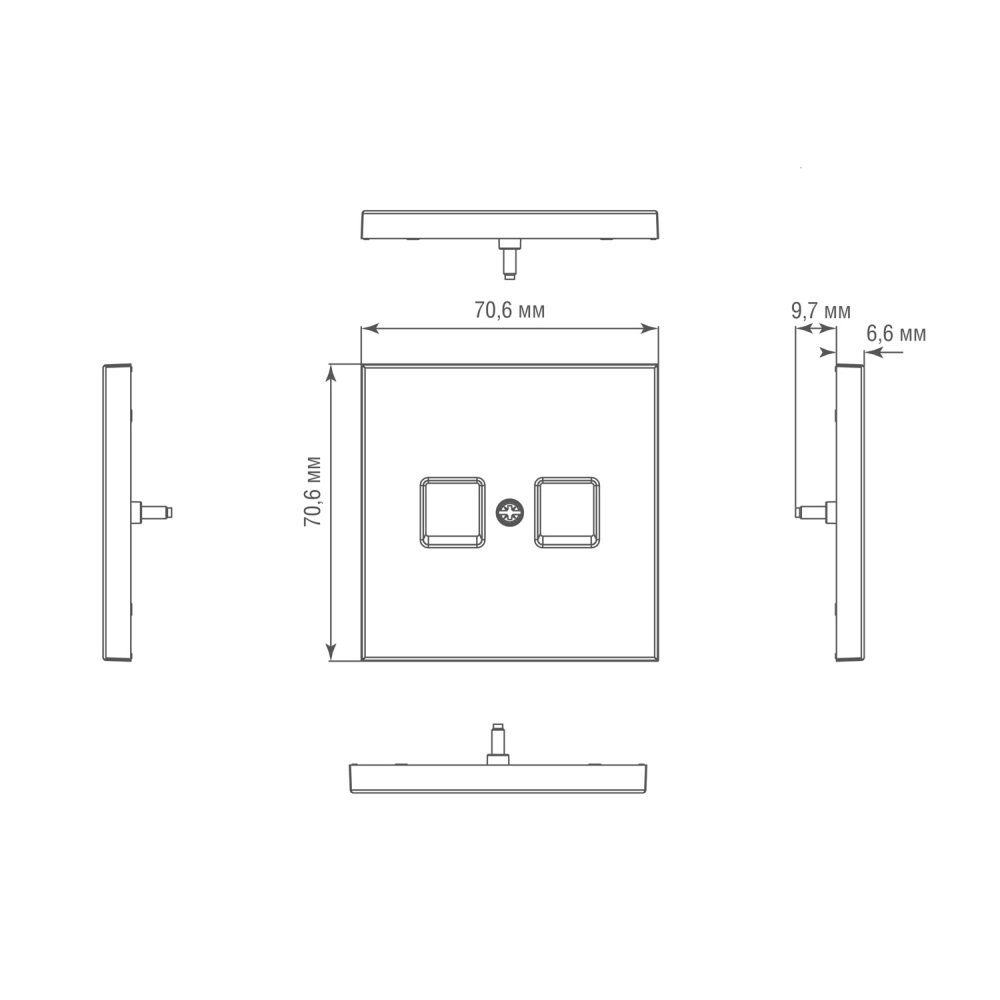 Розетка встраиваемая двойная Ethernet Donel R98 Metal RJ45 (cat.6/ClassE-8) Золото матовое DA16600-DA869BR — изображение 6