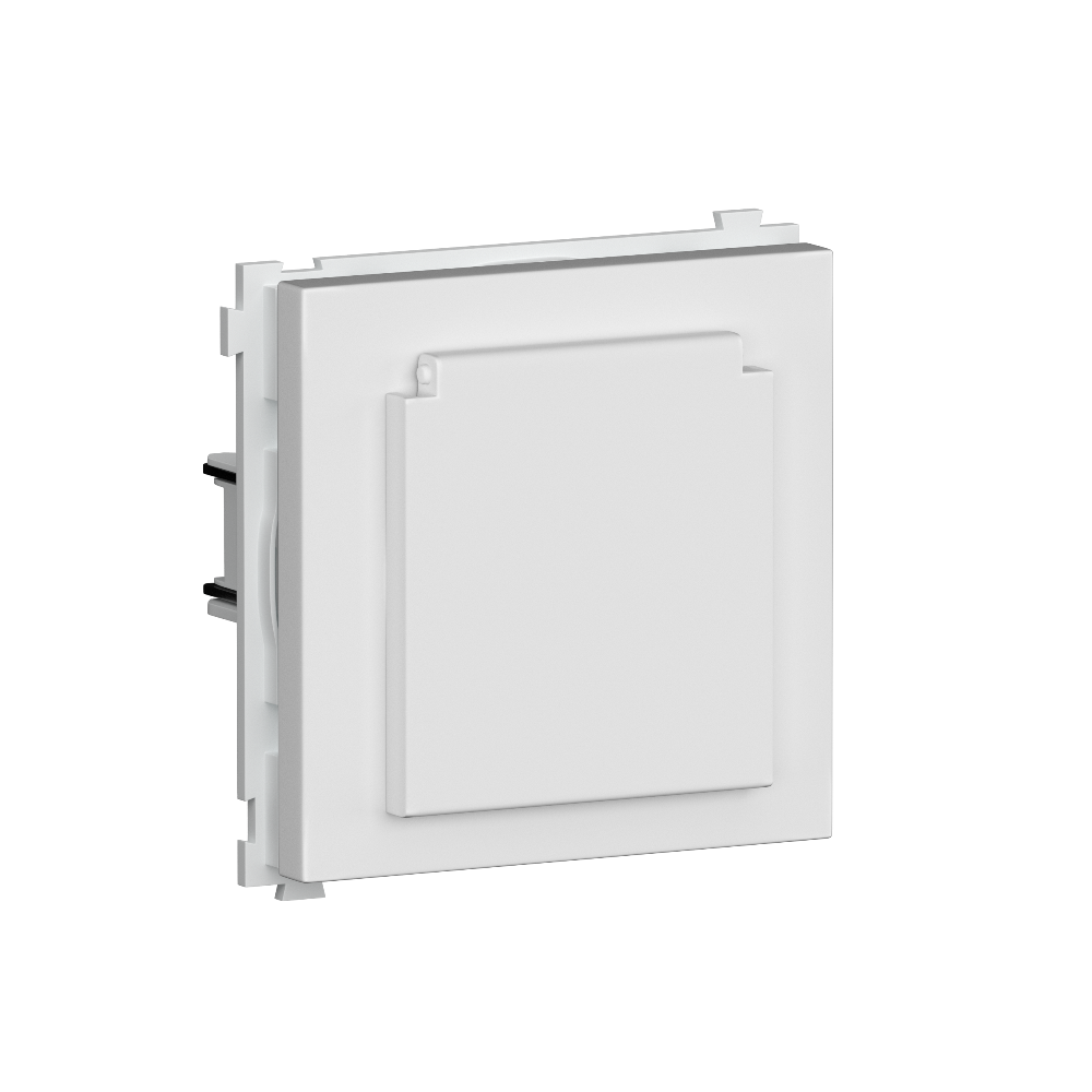 Розетка встраиваемая Donel R98 Schuko с крышкой и заземлением на клеммах Белый матовый DA17700-DA45433 — изображение 2