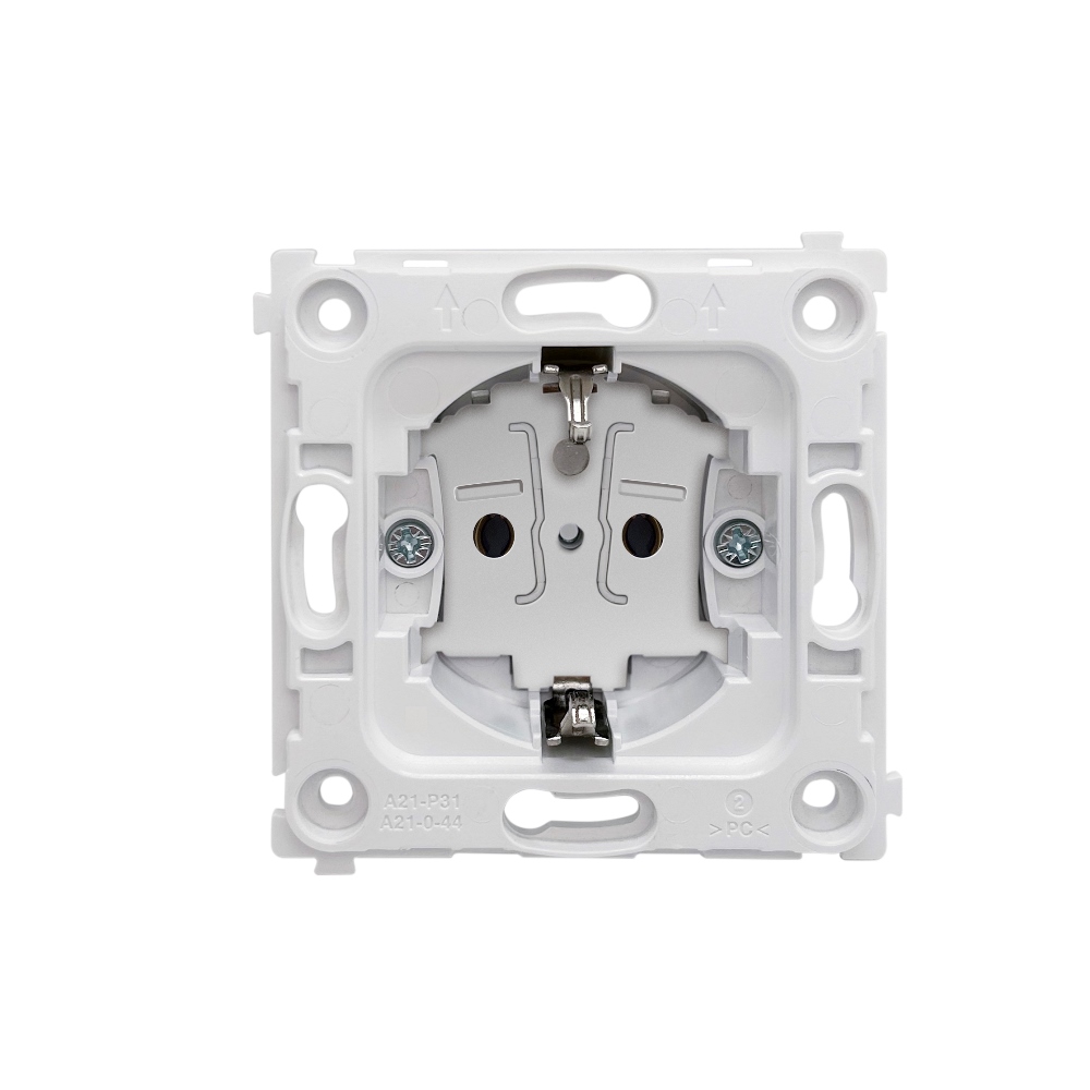 Розетка встраиваемая Donel R98 Schuko с крышкой и заземлением на клеммах Белый матовый DA17700-DA45433 — изображение 4