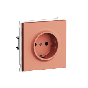 Розетка встраиваемая Donel R98 Schuko с заземлением и шторками на винтах Коралл матовый DA18800-DA22045