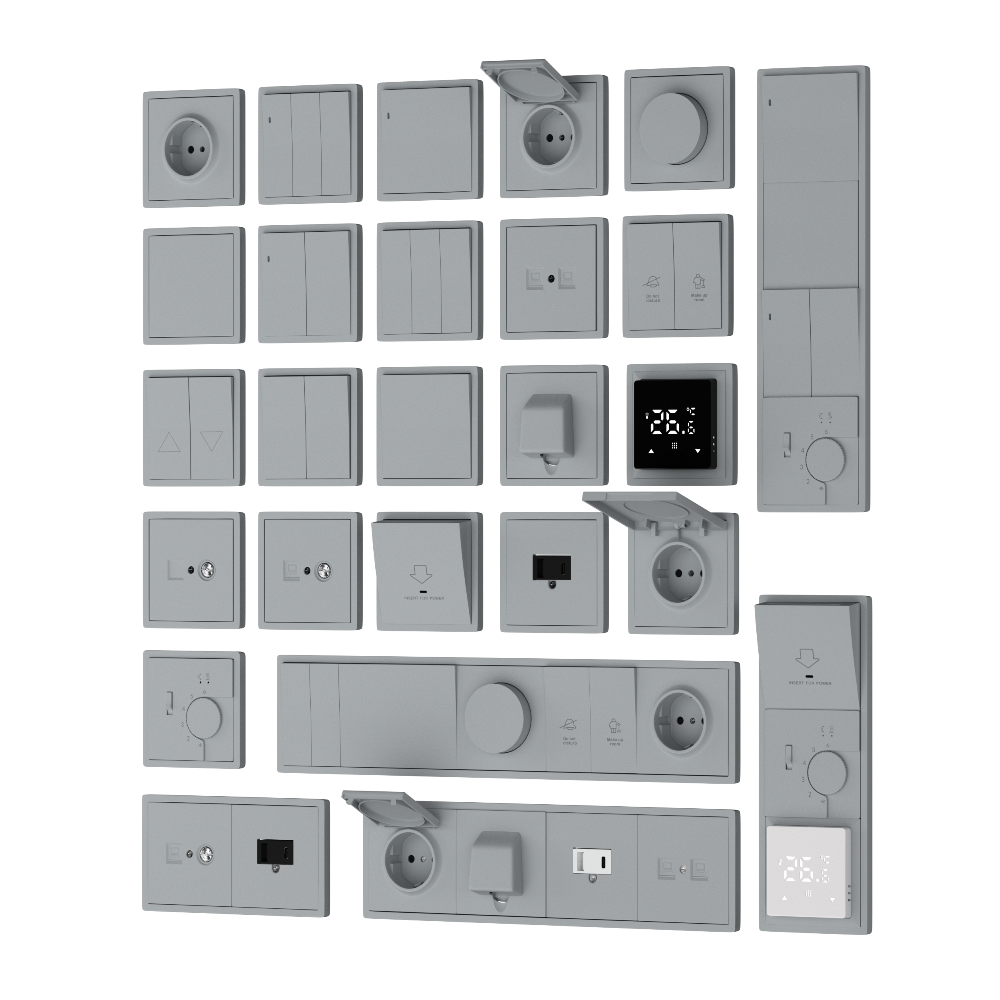 Розетка встраиваемая Donel R98 Schuko с крышкой и заземлением на винтах Серый матовый DA18800-DA45440 — изображение 4