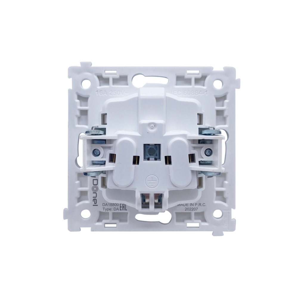 Розетка встраиваемая Donel R98 Schuko с крышкой и заземлением на винтах Белый глянцевый DA18800-DA45403 — изображение 5