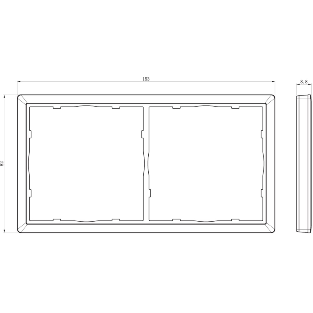 Рамка пластиковая Donel R98 на 2 поста Алюминий матовый DA21226 — изображение 3