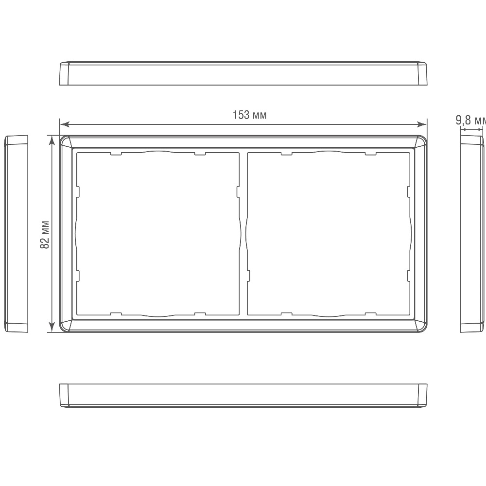 Рамка из металла Donel R98 Metal на 2 поста Латунь DA212ME — изображение 3