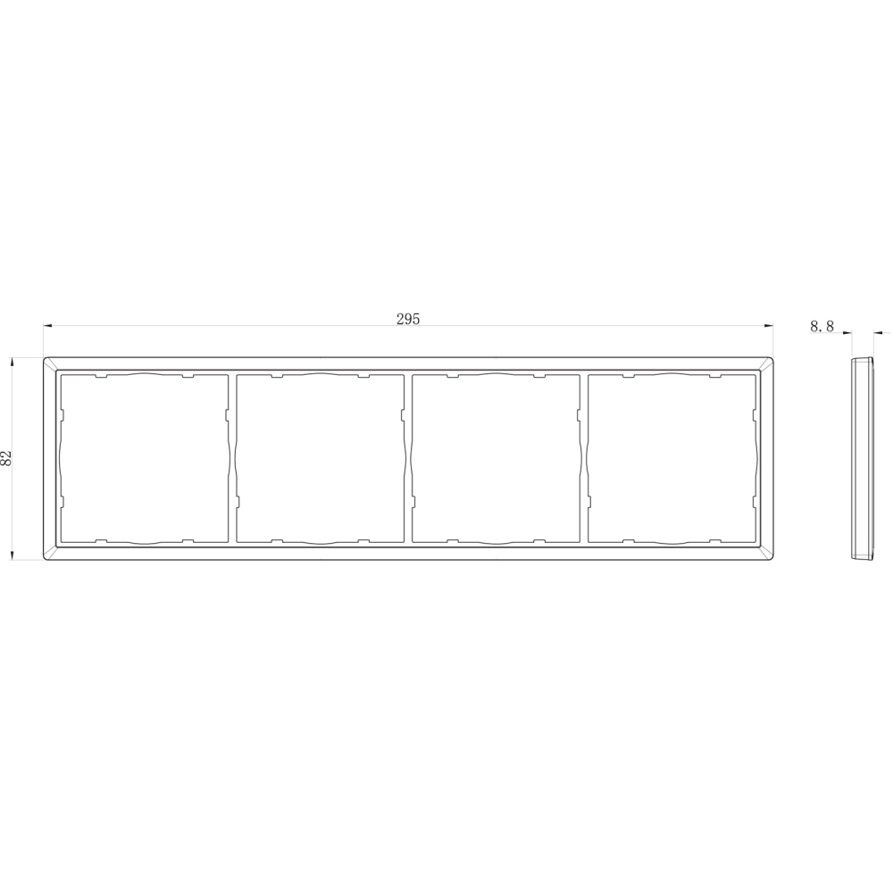 Рамка пластиковая Donel R98 на 4 поста Коралл матовый DA21445 — изображение 3