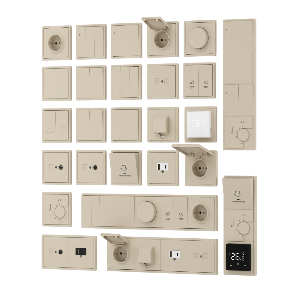 Выключатель жалюзи встраиваемый Donel R98 с блокировкой Кашемир матовый DA25800-DA29435 — изображение 3