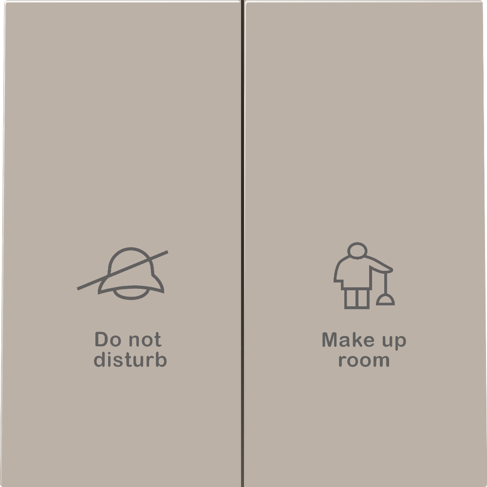 Выключатель двухклавишный встраиваемый Donel R98 с символами DND/MUR Кашемир матовый DA25800-DA88835 — изображение 2