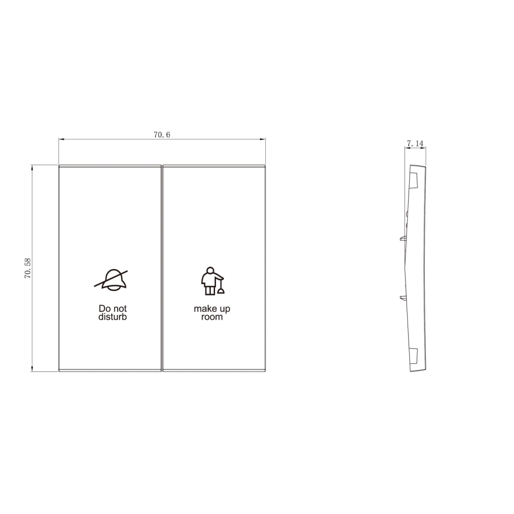 Выключатель двухклавишный встраиваемый Donel R98 с символами DND/MUR Кашемир матовый DA25800-DA88835 — изображение 5