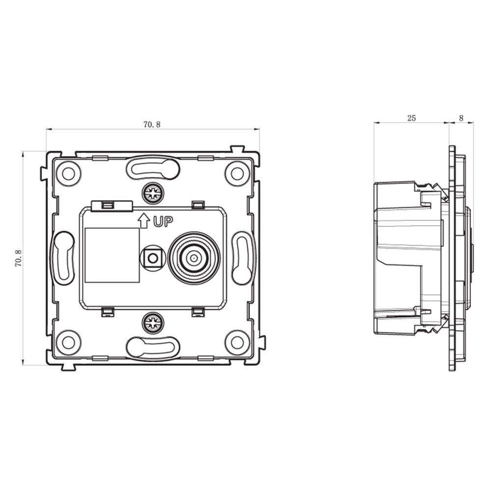 ТВ-розетка встраиваемая оконечная Donel R98 Metal Латунь DA30100-DA879ME — изображение 7